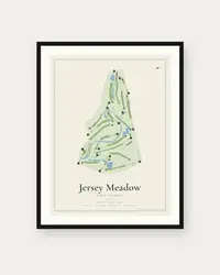Jersey Meadow Golf Course map print, framed poster