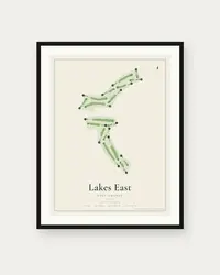 Lakes East Golf Course map print, framed poster