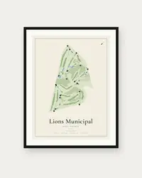 Lions Municipal Golf Course map print, framed poster