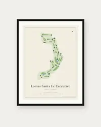 Lomas Santa Fe Executive Golf Course map print, framed poster