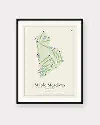 Maple Meadows Golf Club map print, framed poster