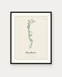 Meadows Golf Course map print, framed poster