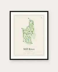 Mill River Country Club map print, framed poster