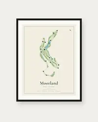 Moorland Golf Course map print, framed poster