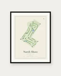 North Shore Country Club map print, framed poster