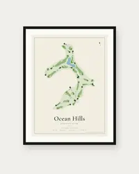 Ocean Hills Country Club map print, framed poster
