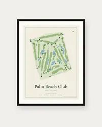 Palm Beach Club map print, framed poster