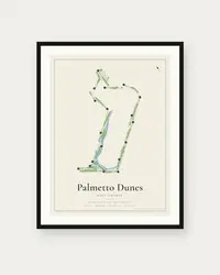 Palmetto Dunes - Robert Trent Jones Golf Course map print, framed poster