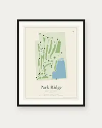 Park Ridge Golf Course map print, framed poster