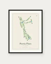 Peoria Pines Golf Course (Country Meadows) map print, framed poster