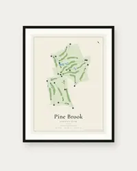Pine Brook Country Club map print, framed poster
