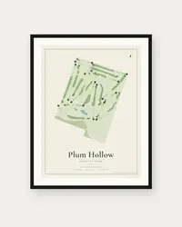 Plum Hollow Country Club map print, framed poster