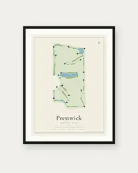 Prestwick Country Club map print, framed poster