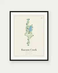 Racoon Creek map print, framed poster