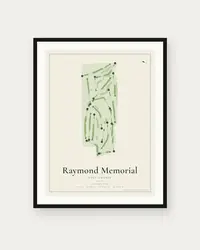 Raymond Memorial Golf Course map print, framed poster