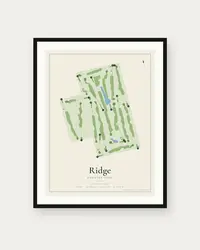 Ridge Country Club map print, framed poster