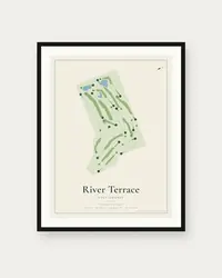 River Terrace Golf Course map print, framed poster