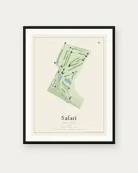 Safari Golf Club map print, framed poster