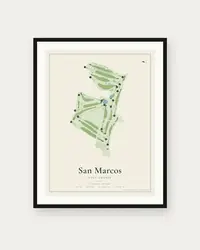 San Marcos Golf Course map print, framed poster