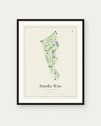 Smoke Rise Country Club map print, framed poster