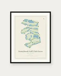 Stoneybrook Golf Club-Estero map print, framed poster