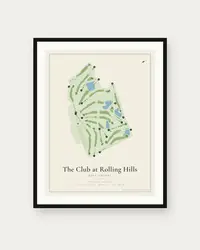 The Club at Rolling Hills map print, framed poster