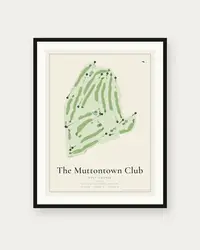 The Muttontown Club map print, framed poster