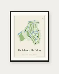 The Tribute at The Colony Golf Club map print, framed poster