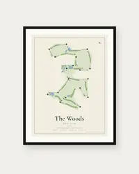 The Woods Golf Club map print, framed poster