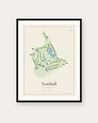 Tomball Country Club map print, framed poster