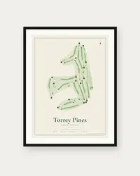 Torrey Pines North Course map print, framed poster