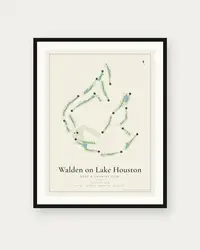 Walden on Lake Houston Golf & Country Club map print, framed poster