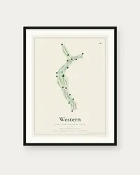 Western Golf and Country Club map print, framed poster