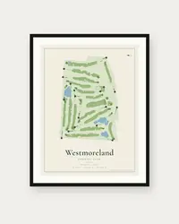 Westmoreland Country Club map print, framed poster