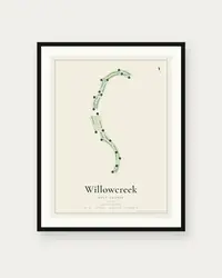 Willowcreek Golf Course map print, framed poster