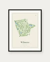 Wilmette Golf Club map print, framed poster