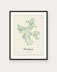 Windrose Golf Club map print, framed poster