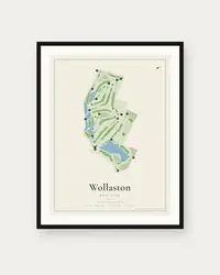 Wollaston Golf Club map print, framed poster