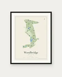 Woodbridge Golf Club map print, framed poster