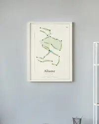 Aliante Golf Club map print, framed in a room
