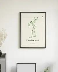 Cañada Course map print, framed in a room