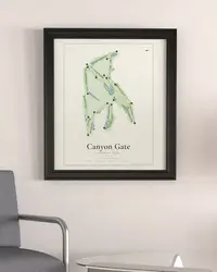 Canyon Gate Country Club map print, framed in a room