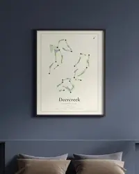 Deercreek Country Club map print, framed in a room