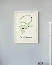 Eagle Mountain Golf Club map print, framed in a room