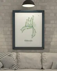 Eldorado Country Club map print, framed in a room