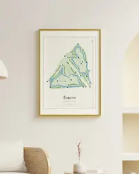 Estero Country Club map print, framed in a room