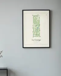 La Grange Country Club map print, framed in a room
