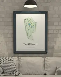 Tam O'Shanter Country Club map print, framed in a room
