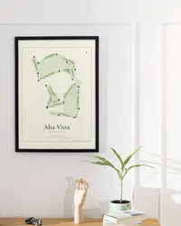 Alta Vista Country Club map print, in a second room