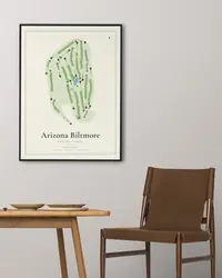 Arizona Biltmore Estates Course map print, in a second room